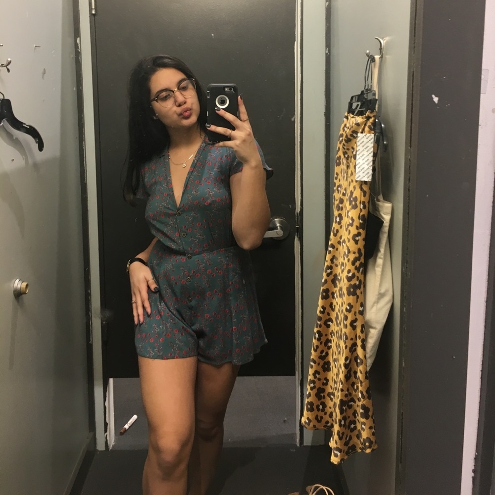Muted teal romper